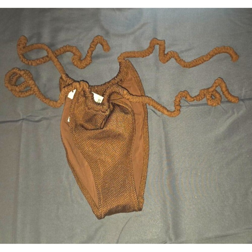Aerie Cheekiest Elastic String Tie Sides Swim Suit Bottom New Medium M $30 Brown